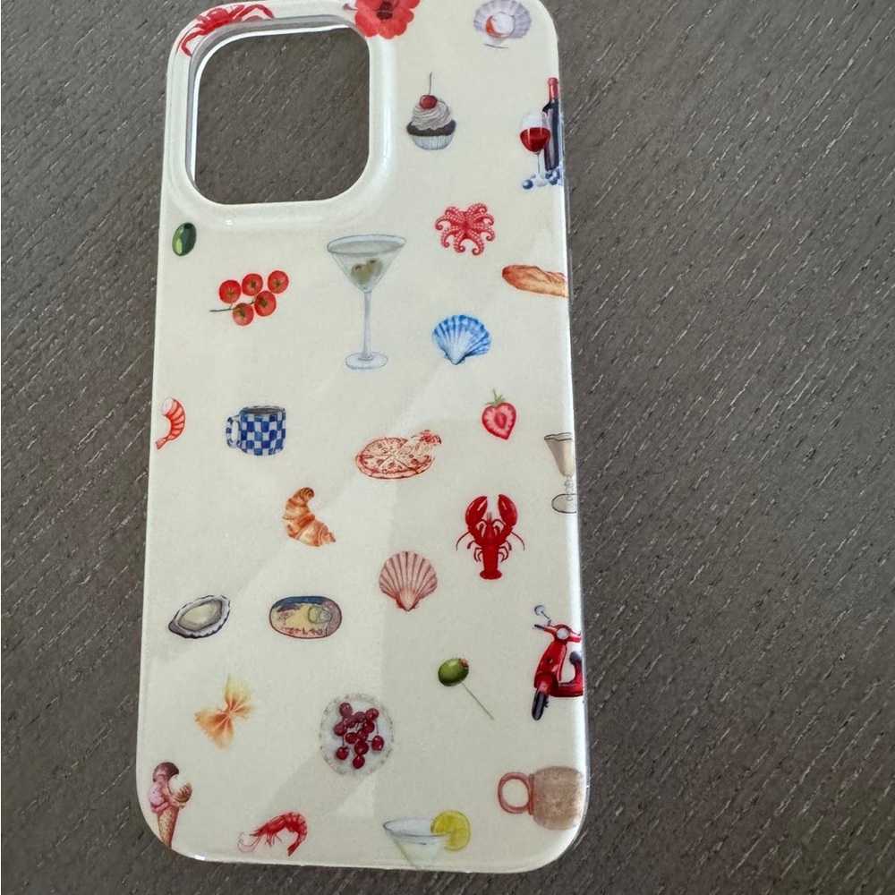 Decorative Clear Phone Case with Food and Drink Design